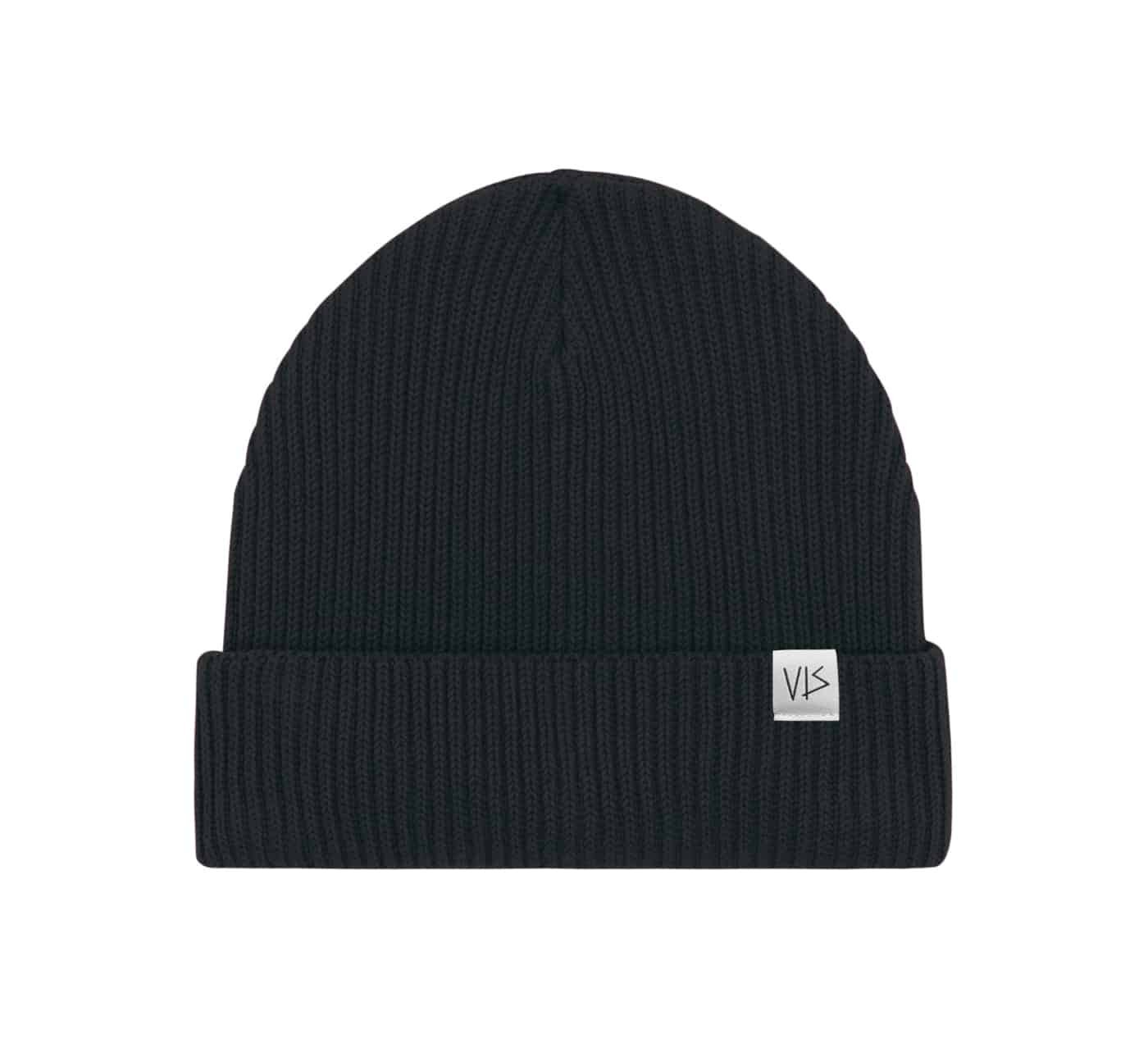 Schwarz Beanie Mütze vis wear
