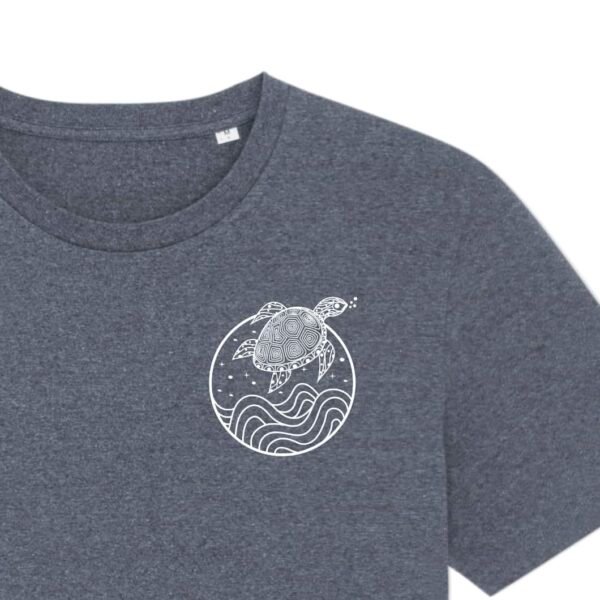 Turtle Schildkröte Shirt Blau Meliert Detail vis wear