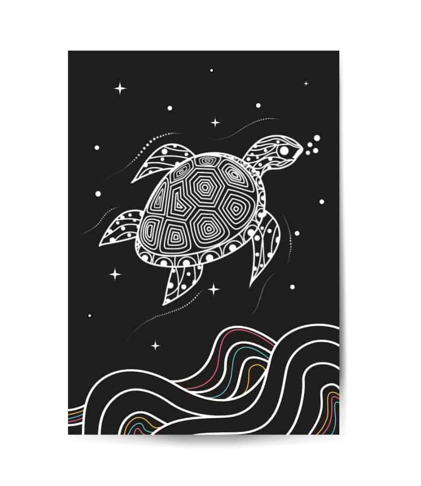 Turtle bunt design Schildkröte vis wear